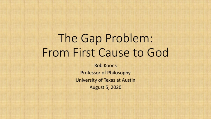 the gap problem from first cause to god