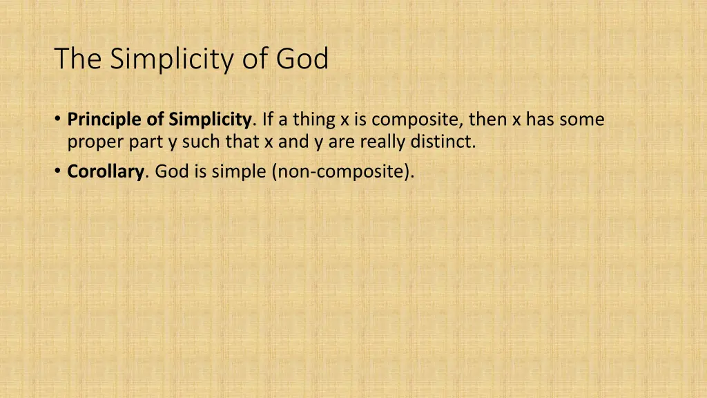 the simplicity of god