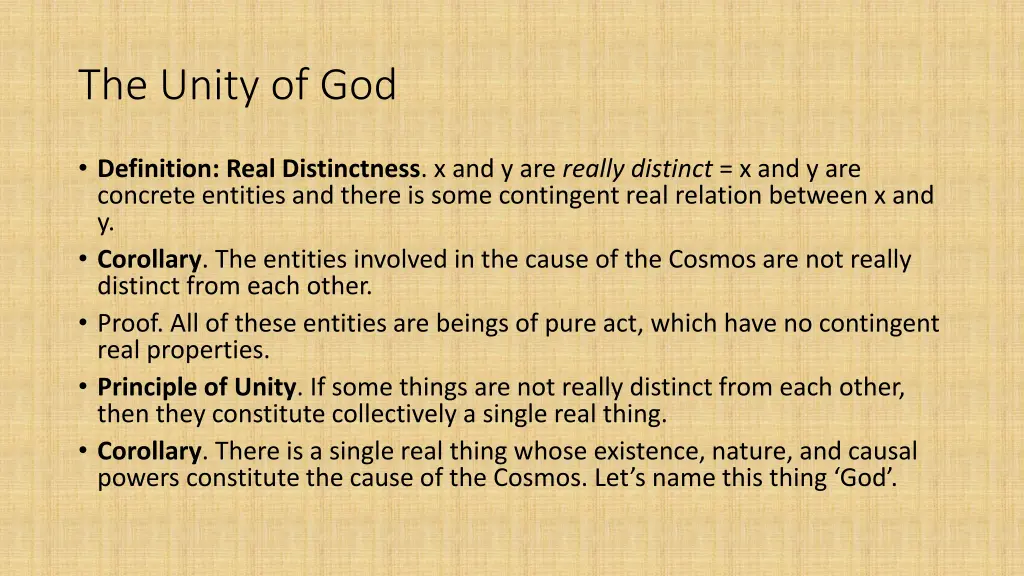 the unity of god