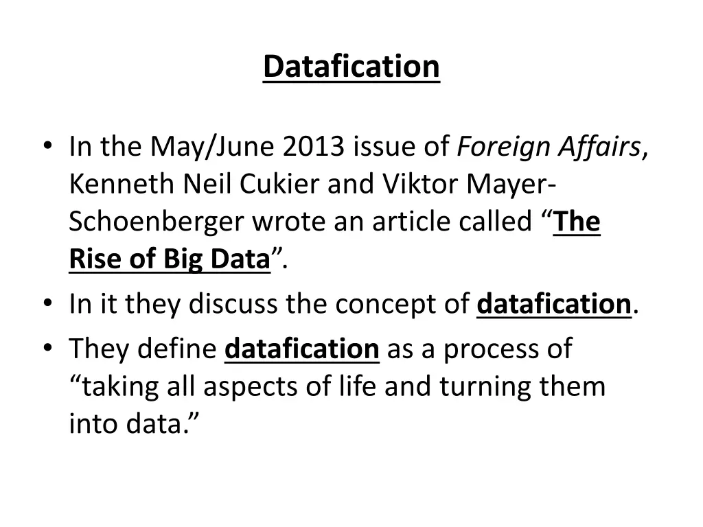 datafication