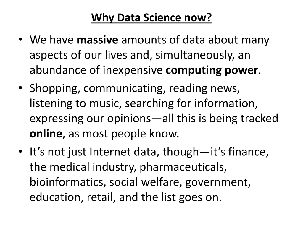 why data science now