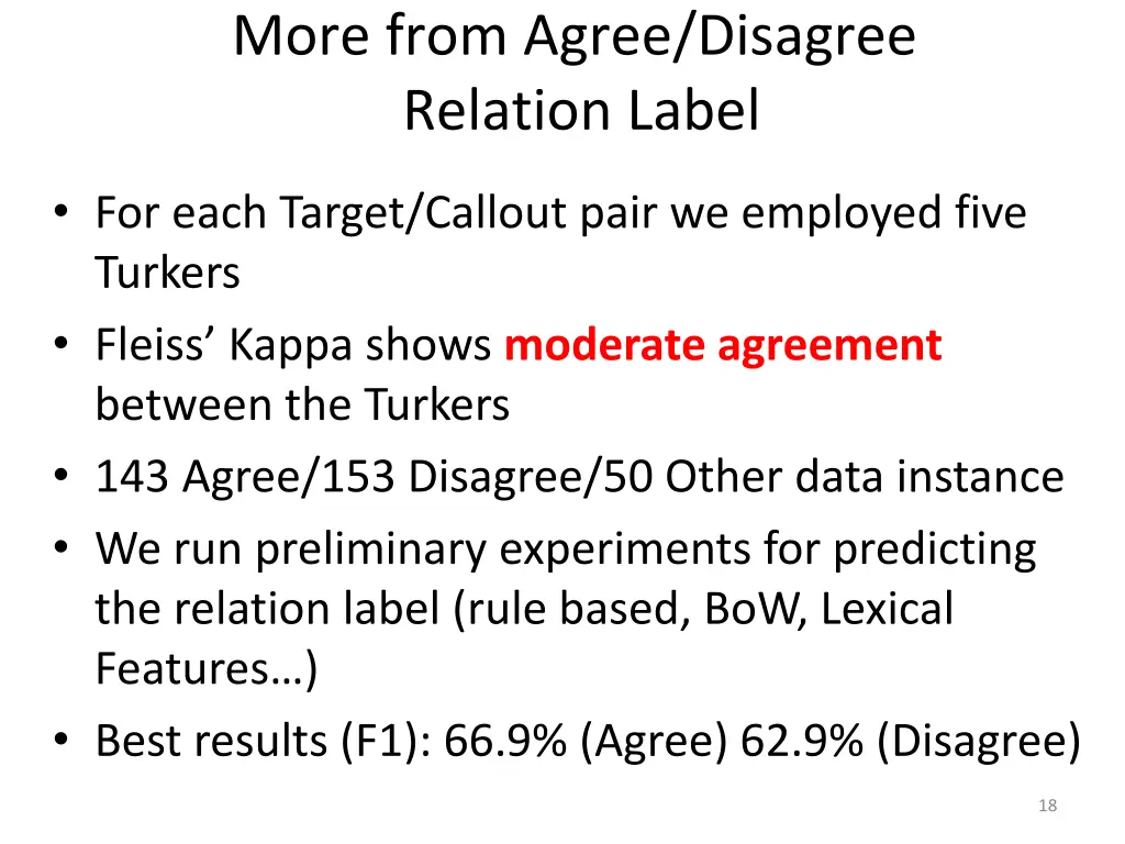 more from agree disagree relation label