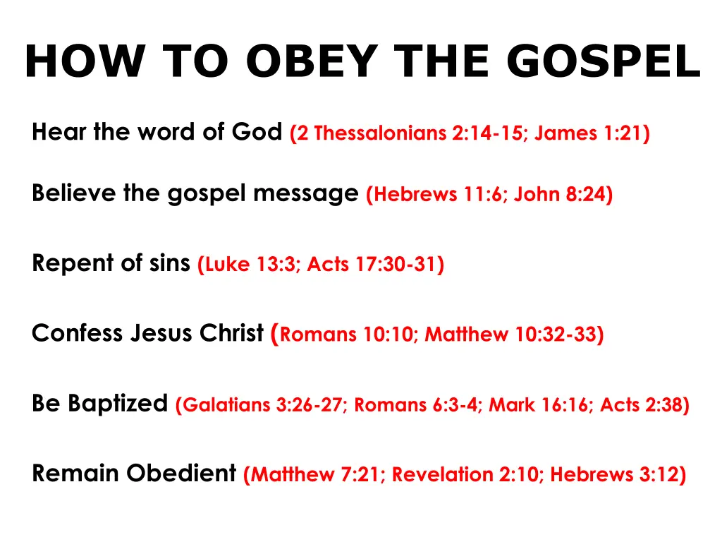 how to obey the gospel