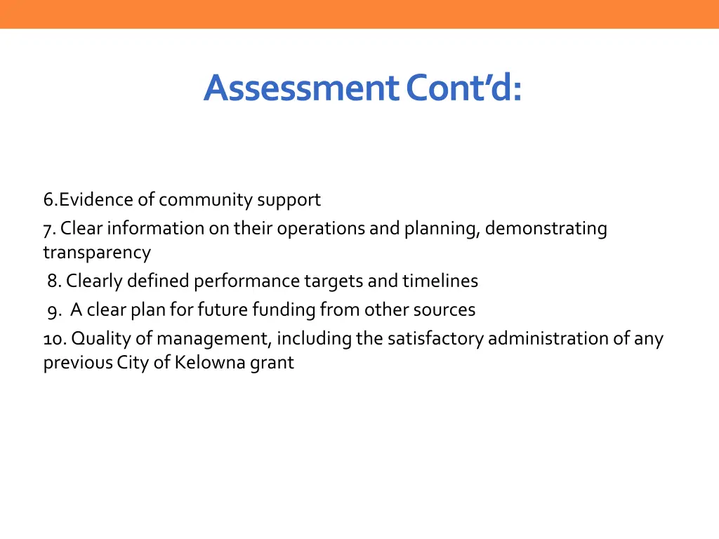 assessment cont d