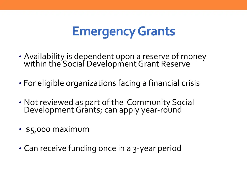 emergency grants