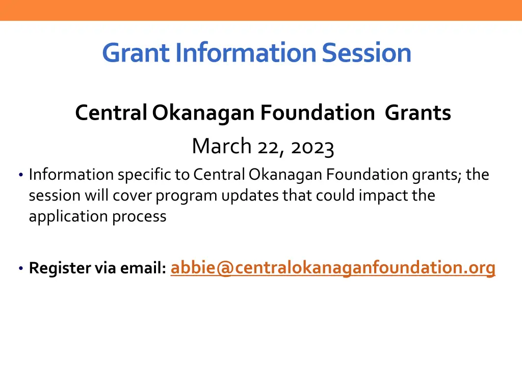 grant information session