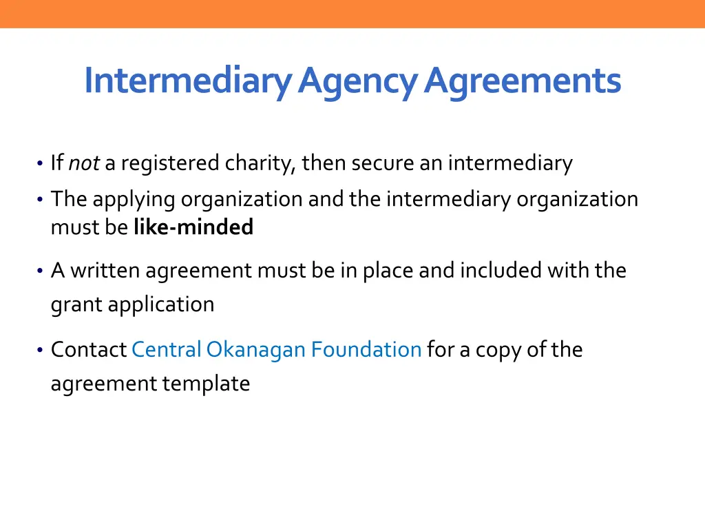 intermediary agency agreements