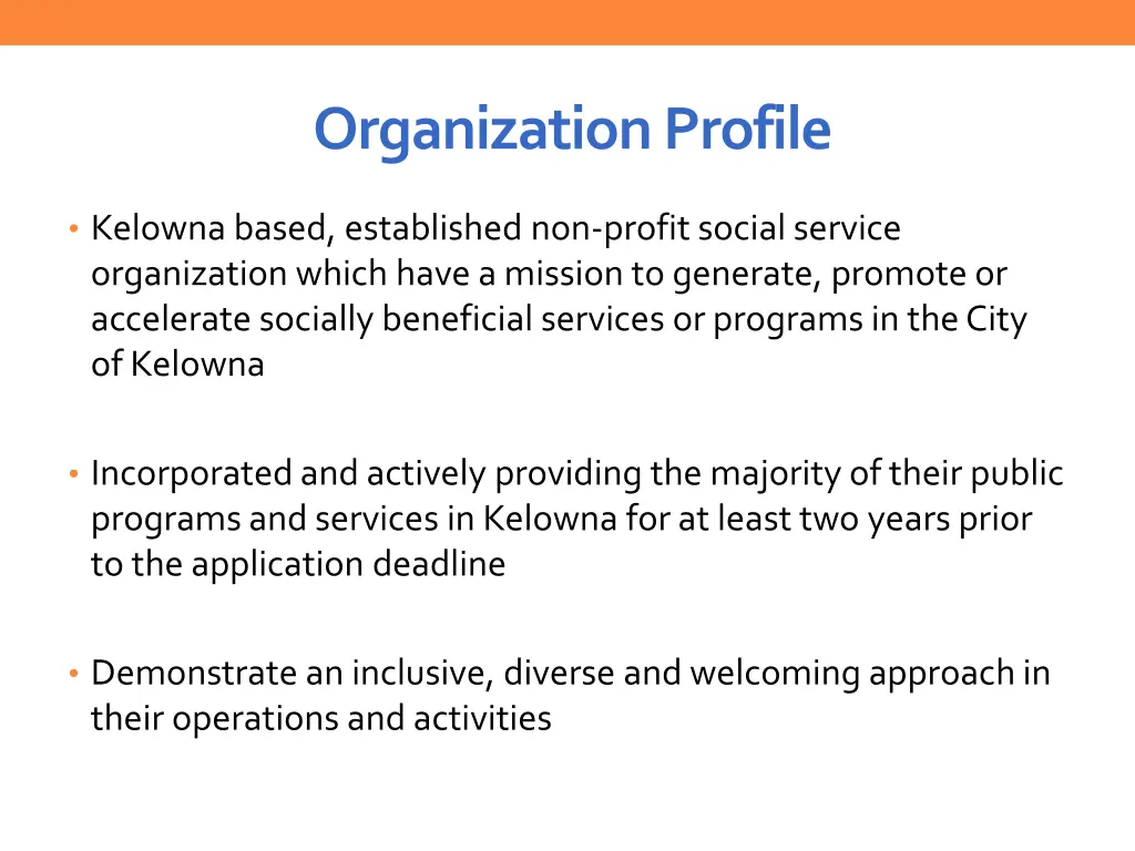 organization profile