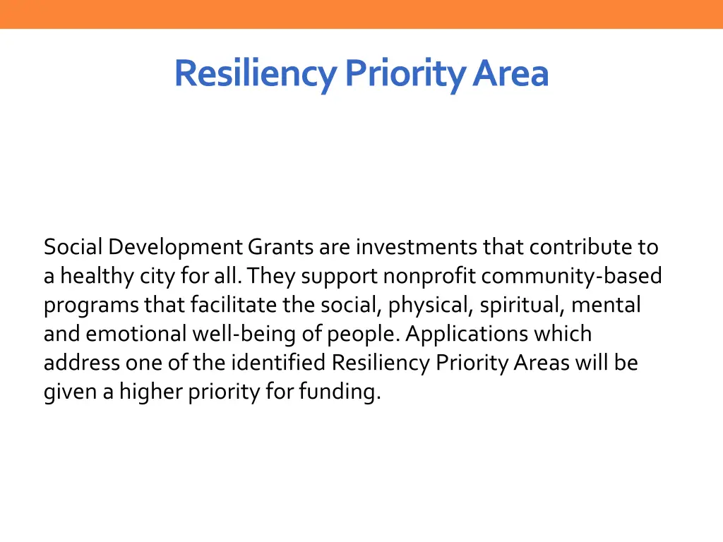 resiliency priority area