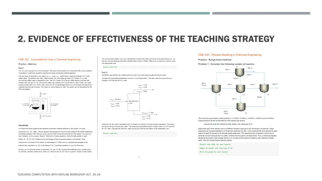2 evidence of effectiveness of the teaching
