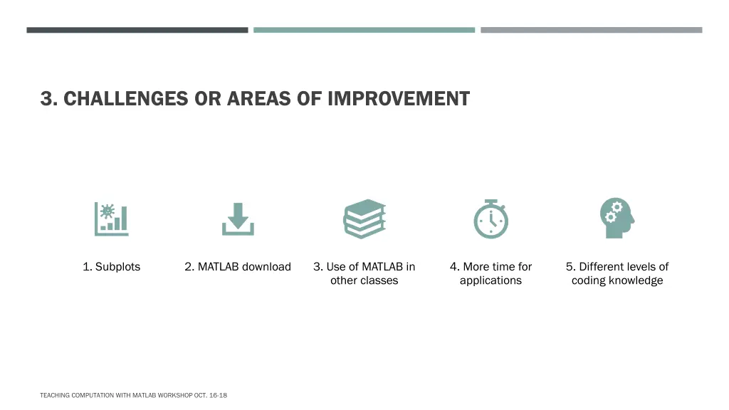 3 challenges or areas of improvement