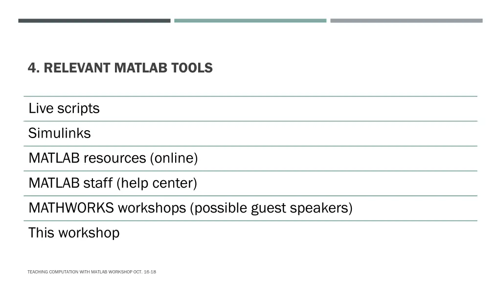4 relevant matlab tools