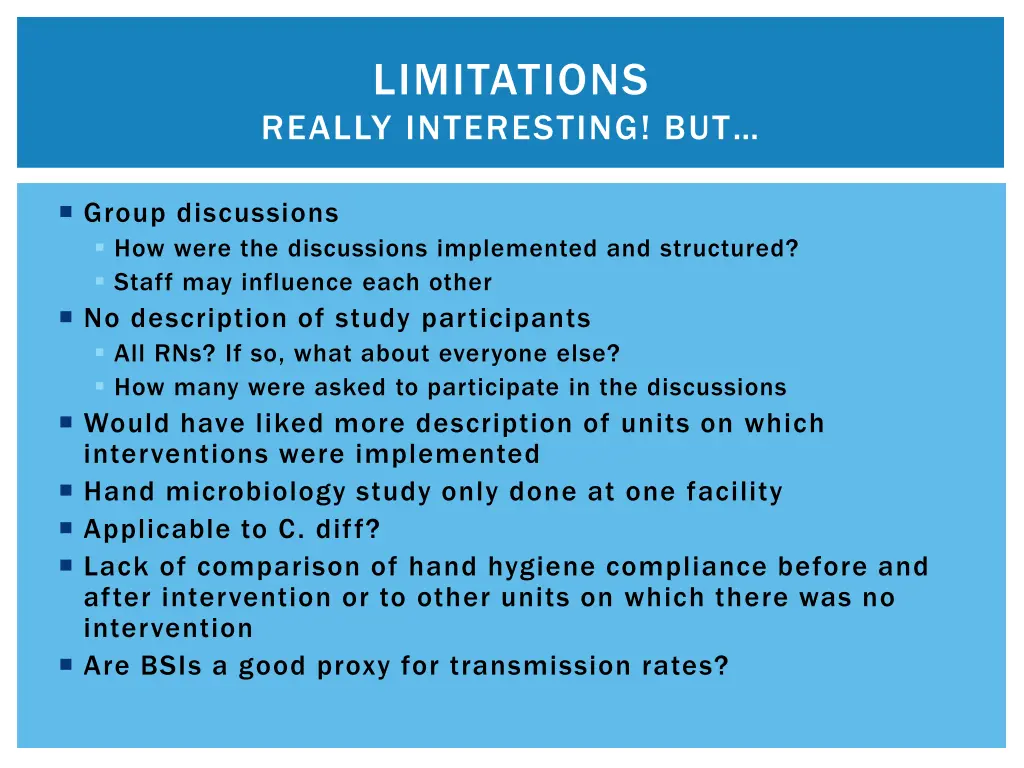 limitations really interesting but