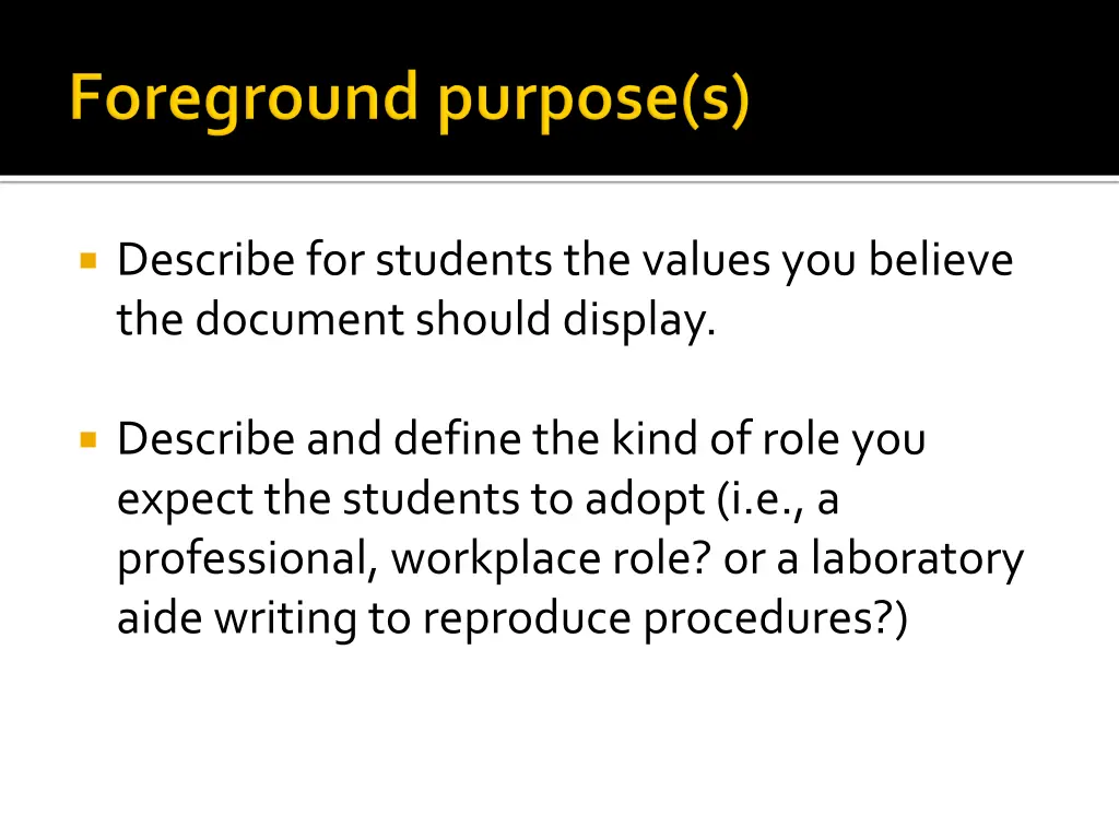describe for students the values you believe