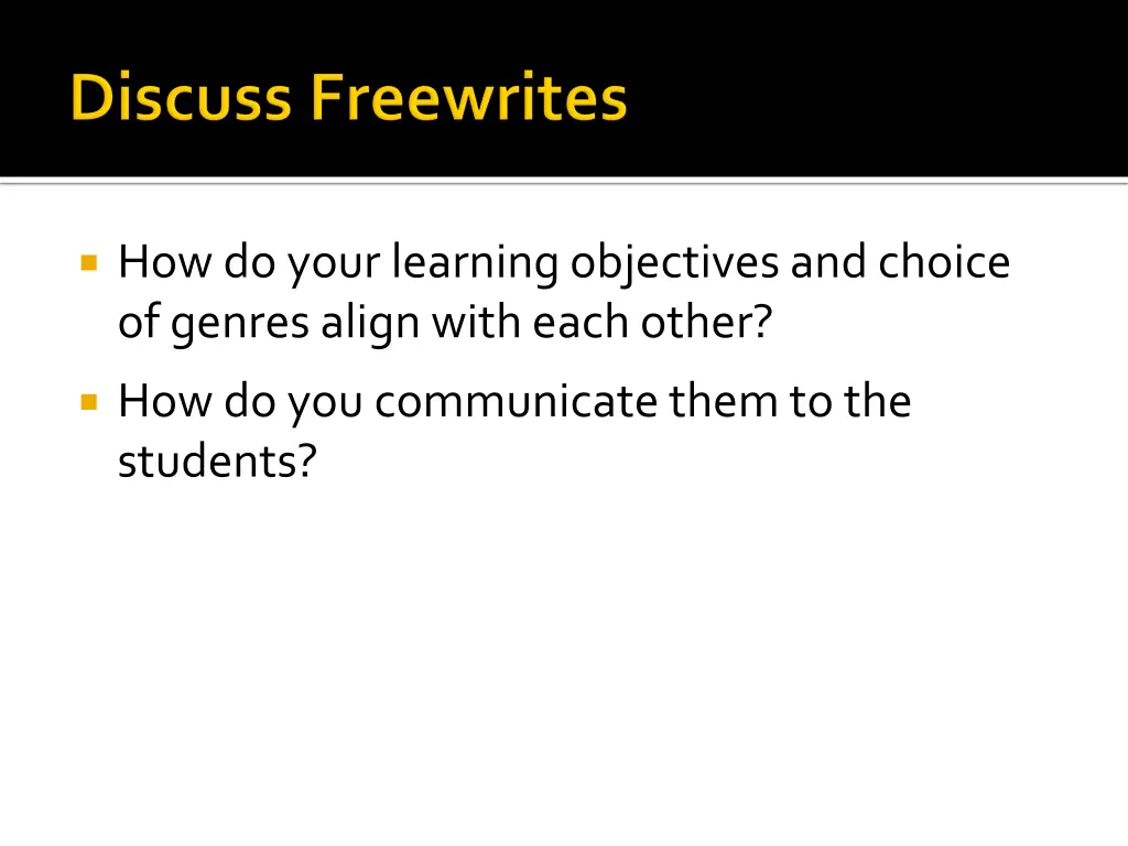 how do your learning objectives and choice