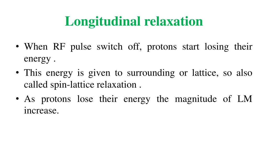 longitudinal relaxation
