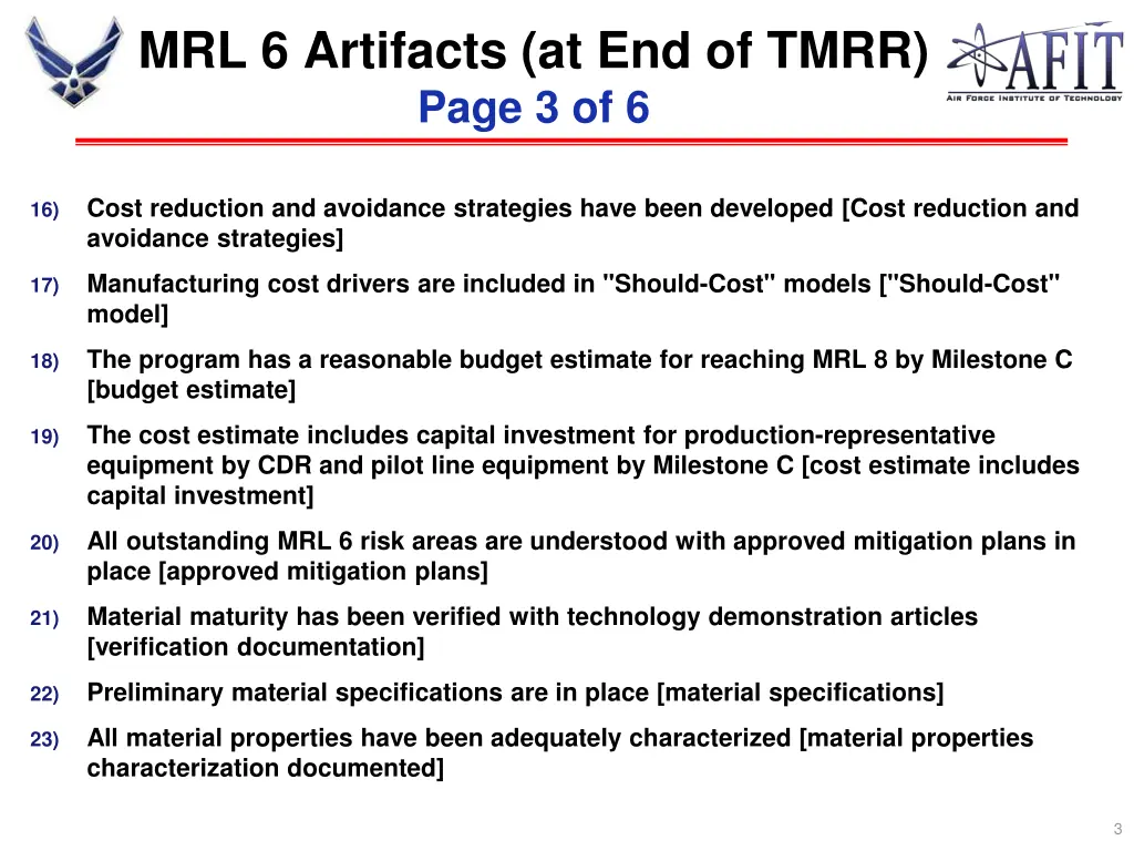 mrl 6 artifacts at end of tmrr page 3 of 6