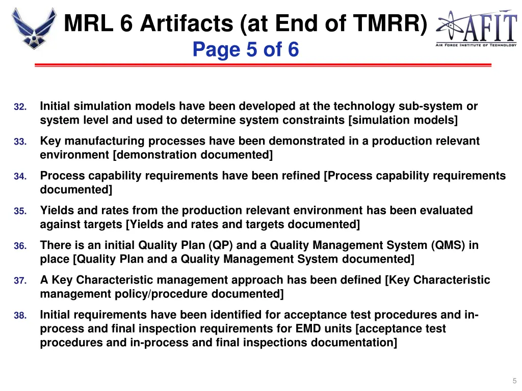 mrl 6 artifacts at end of tmrr page 5 of 6