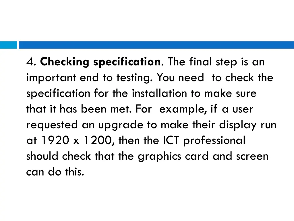 4 checking specification the final step