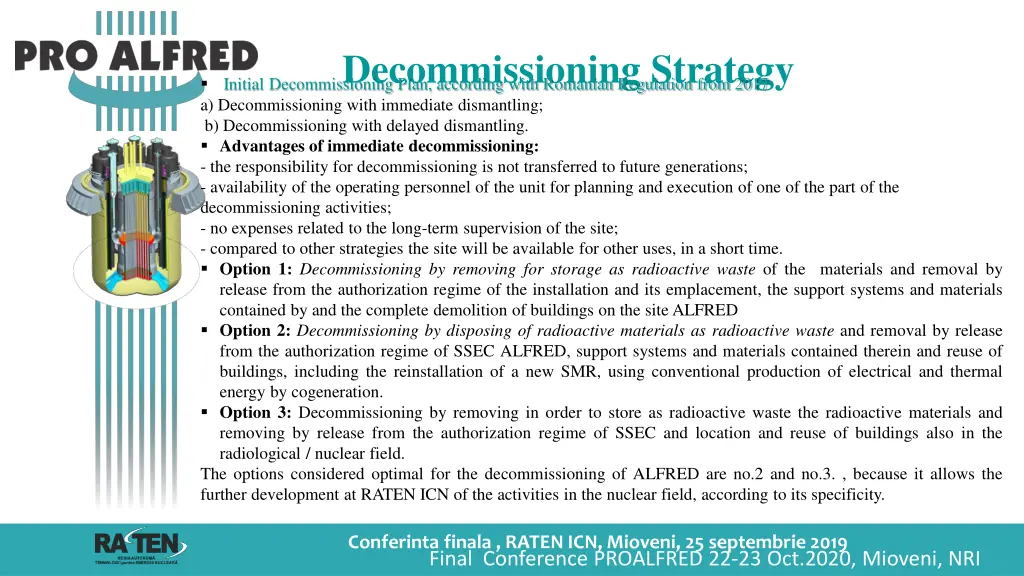 decommissioning strategy initial decommissioning