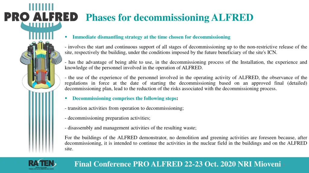 phases for decommissioning alfred