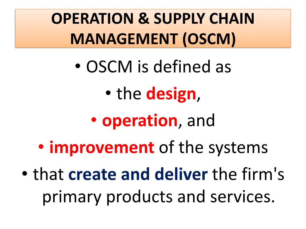 operation supply chain management oscm oscm
