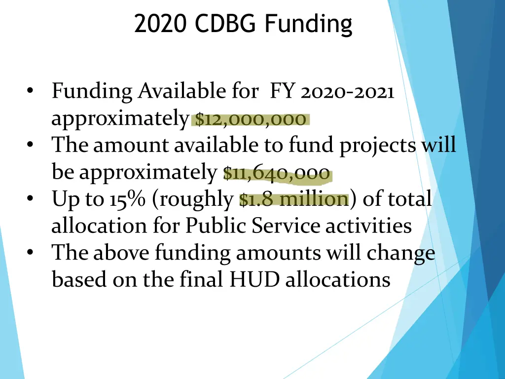2020 cdbg funding