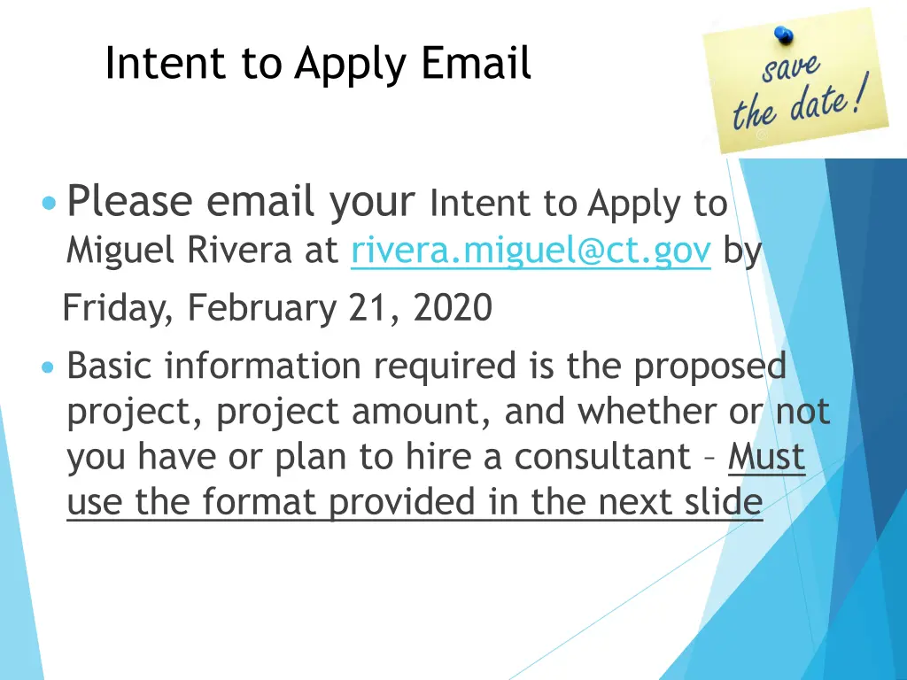 intent to apply email
