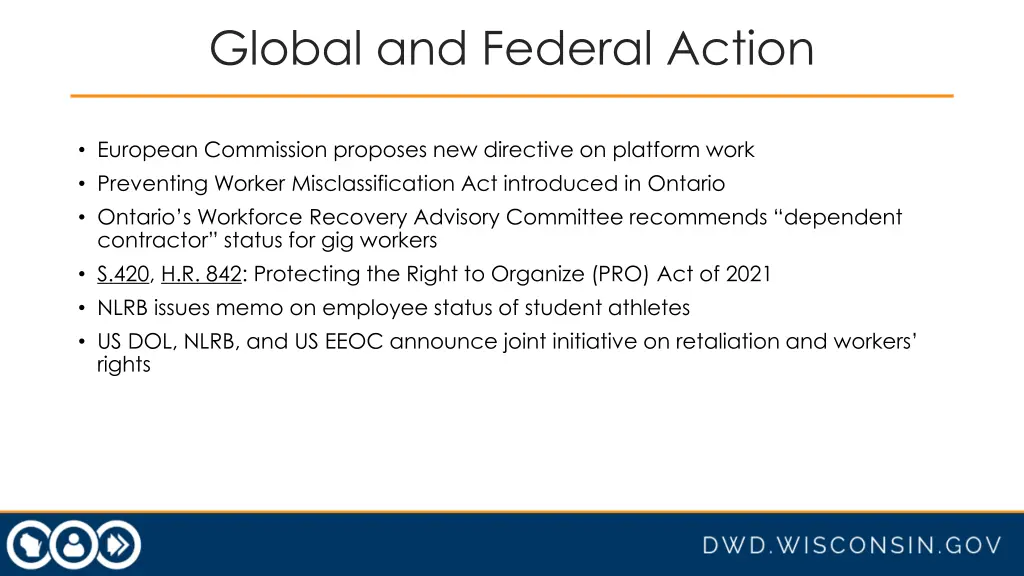 global and federal action