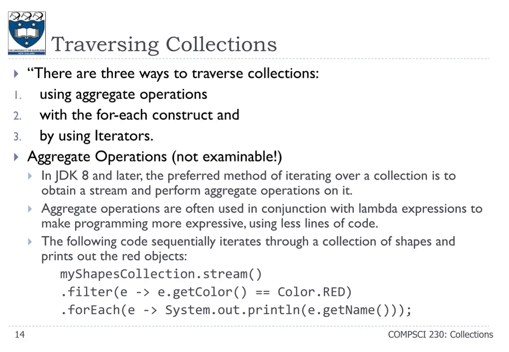 traversing collections