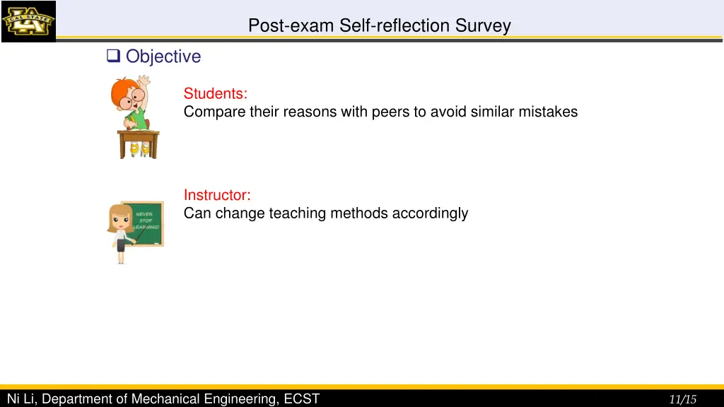 post exam self reflection survey 2
