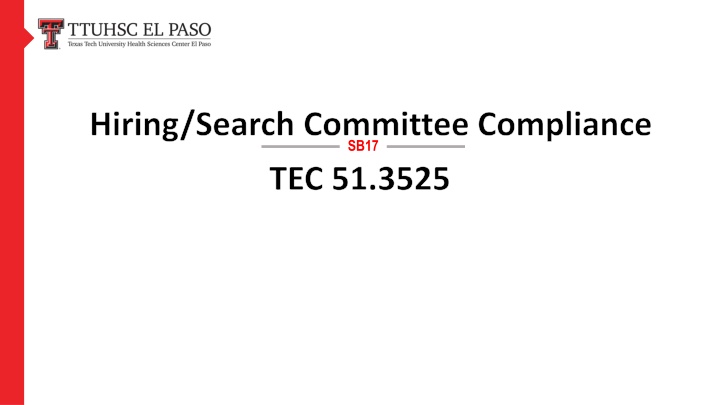 hiring search committee compliance sb17