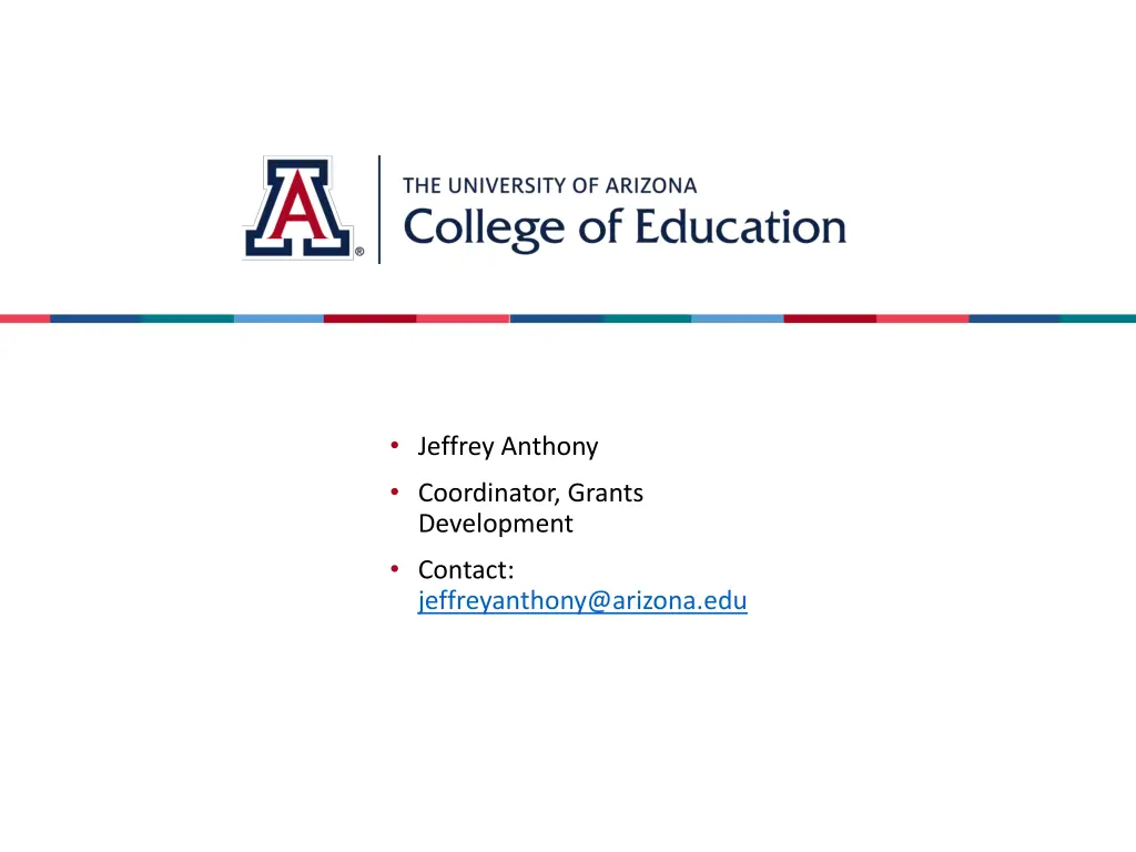 jeffrey anthony coordinator grants development