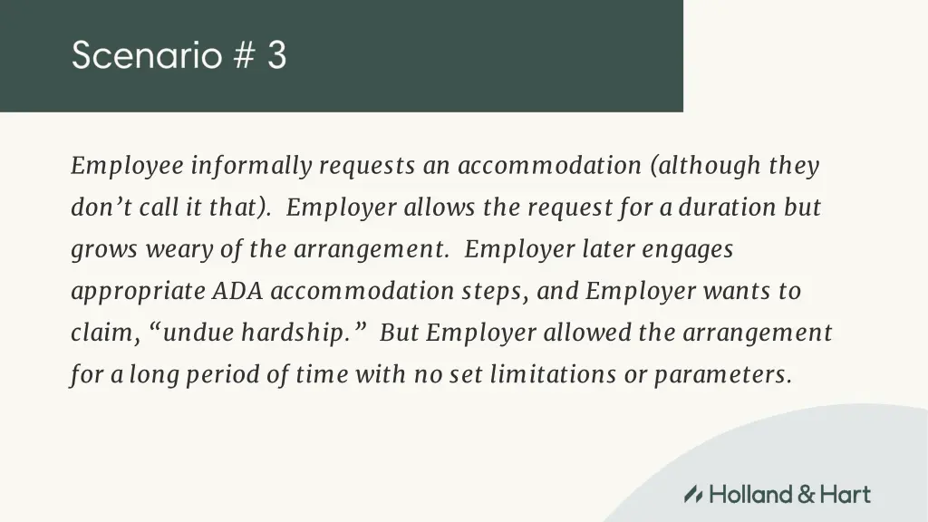 employee informally requests an accommodation