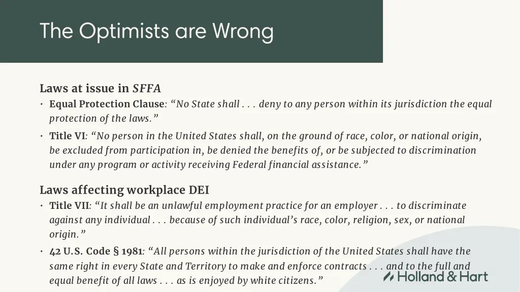 laws at issue in sffa equal protection clause