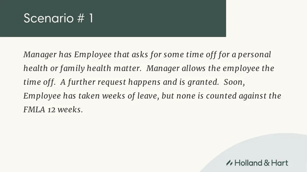 manager has employee that asks for some time