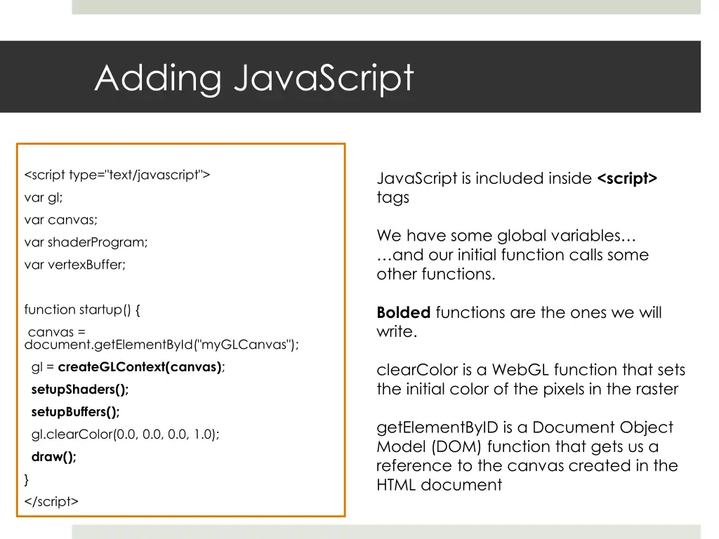 adding javascript