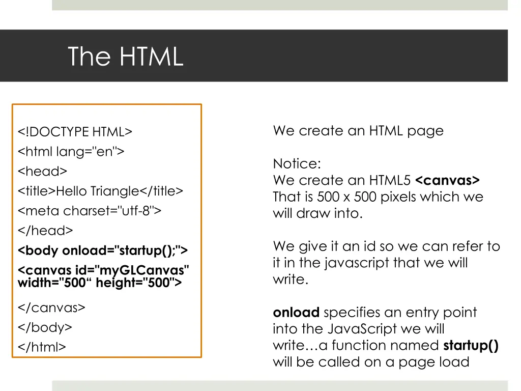 the html