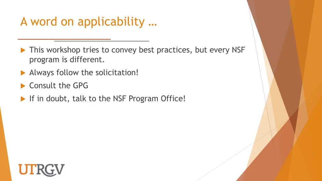 a word on applicability