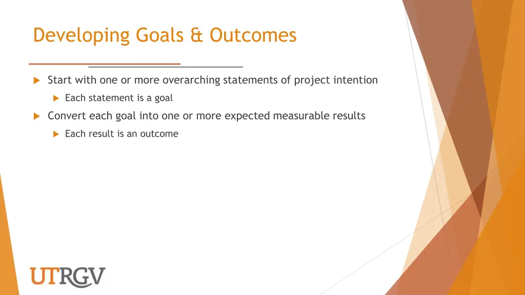 developing goals outcomes