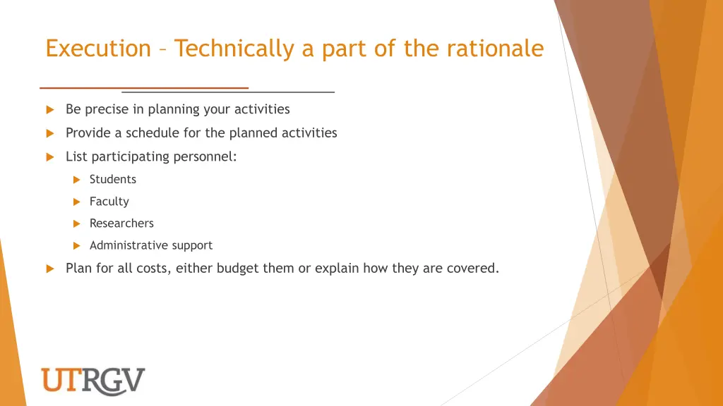 execution technically a part of the rationale