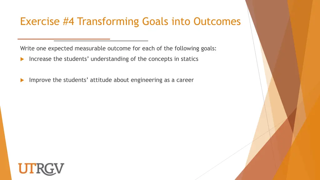 exercise 4 transforming goals into outcomes