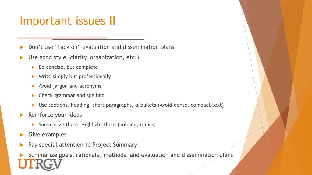 important issues ii