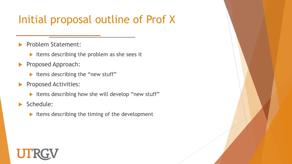 initial proposal outline of prof x
