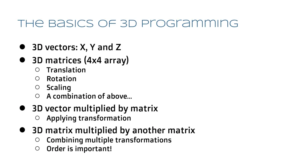 the basics of 3d programming