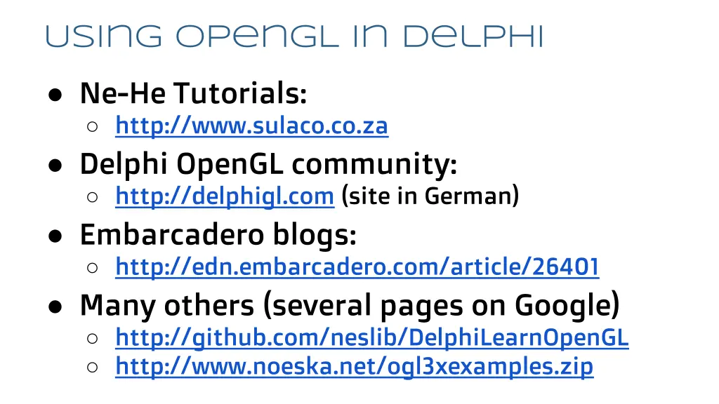 using opengl in delphi