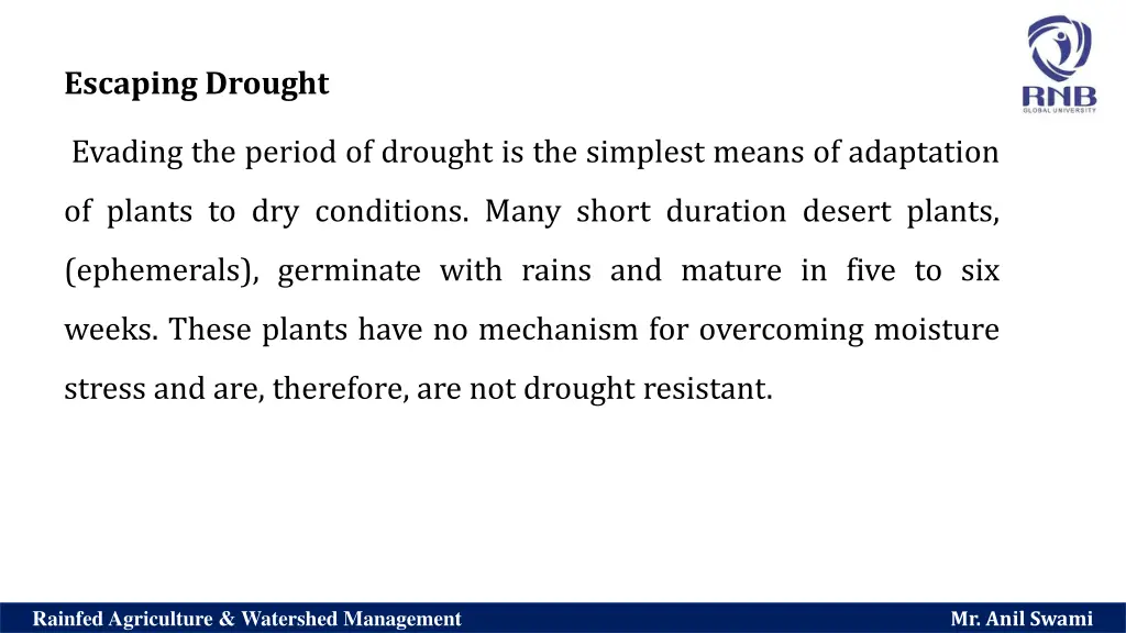 escaping drought