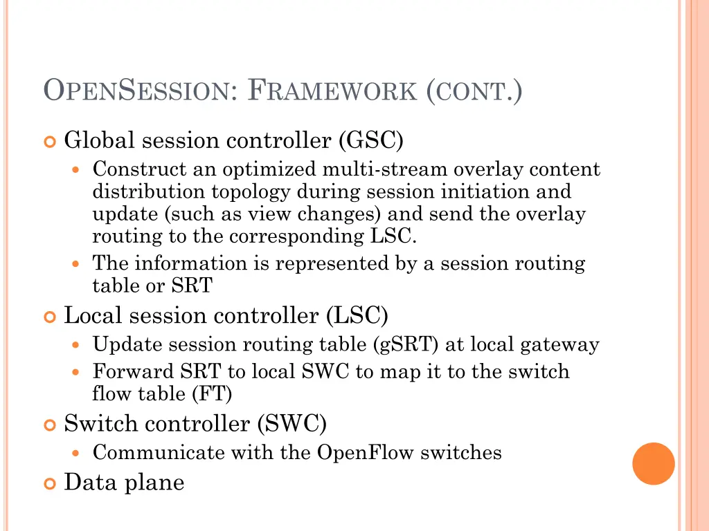 o pen s ession f ramework cont