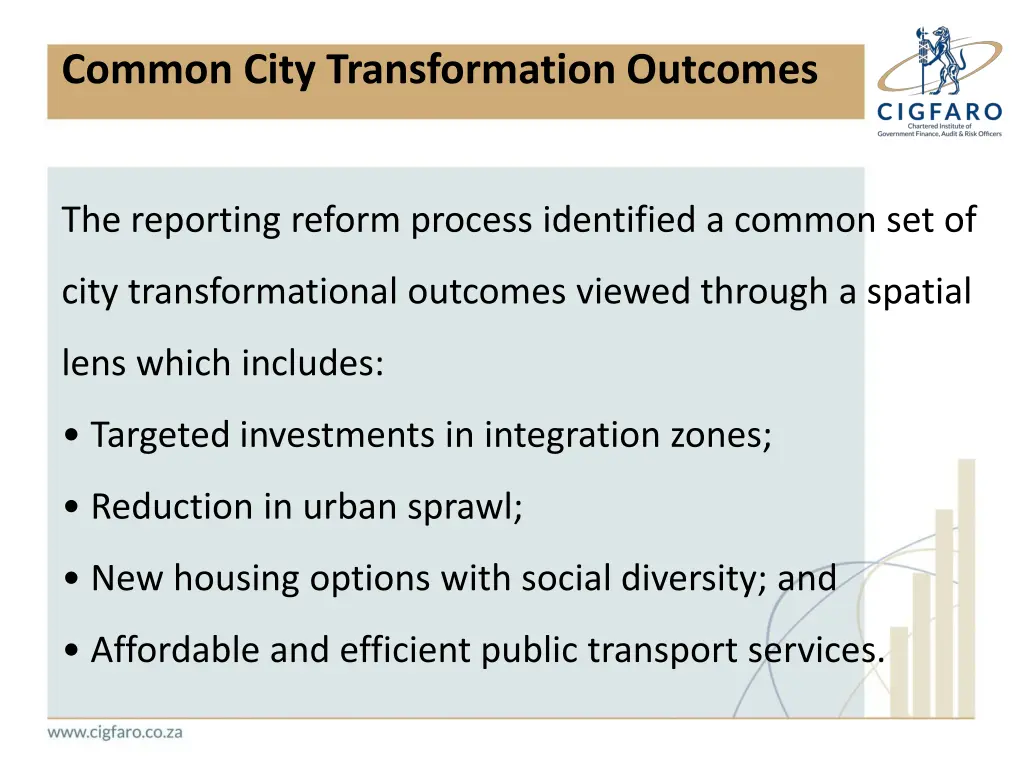 common city transformation outcomes