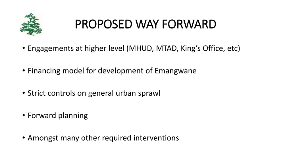 proposed way forward proposed way forward